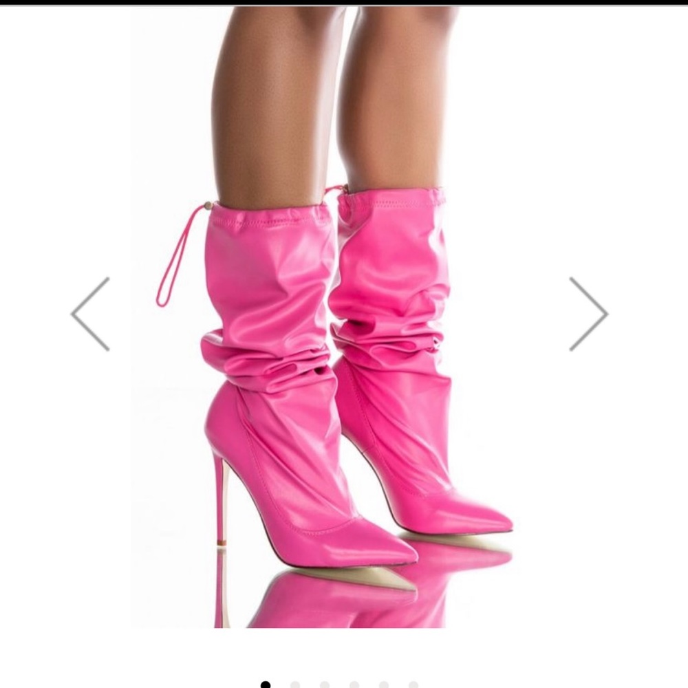 Cute pink versatile knee boots